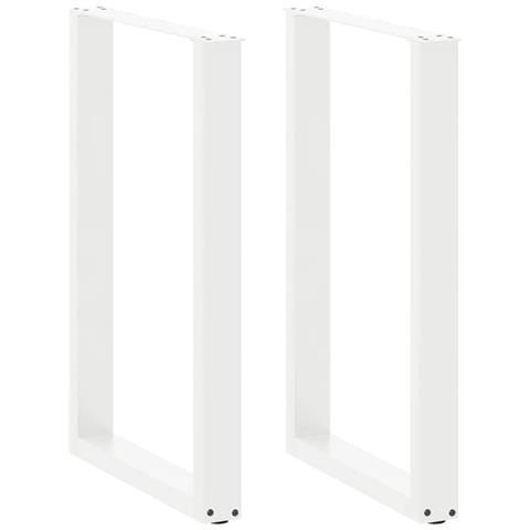 Gambe per tavolo da bar a forma di U 2 pz bianche 60x(90-91) cm in acciaio - Foto 1