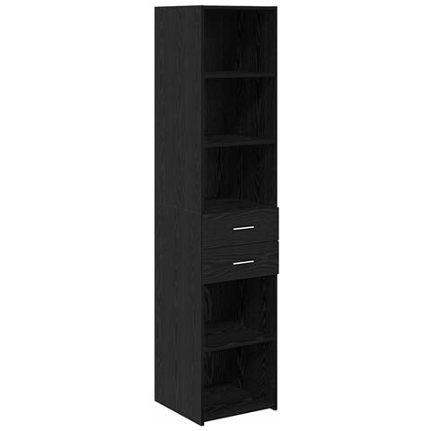 Credenza Rovere Nero 40 x 42,5 x 185 cm Legno multistrato - Foto 1