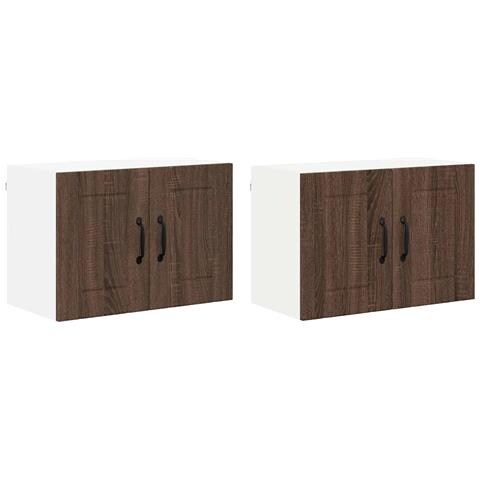 Armadi a pareti per cucina 2 pcs Rovere Marrone 60 x 31 x 40 cm - Foto 1