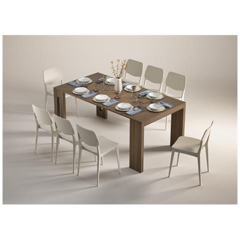 Ficarolo - Consolle Allungabile 8 Posti, 186x90x78h Cm Marrone Noce - Foto 6