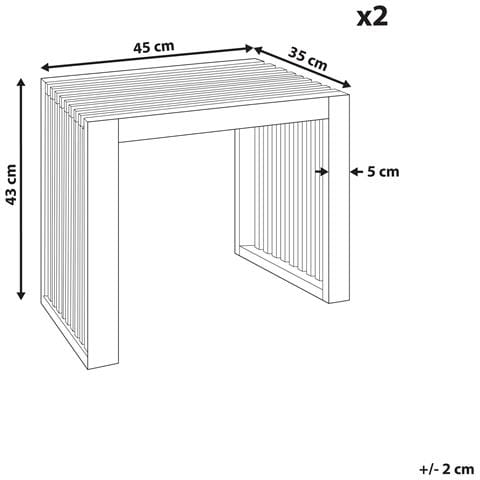 Set Di 2 Sgabelli Da Giardino Bellano Legno D \'acacia Marrone - Foto 7