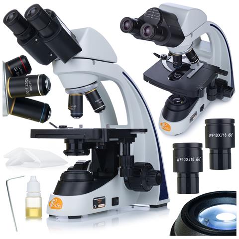 Microscopio Biologico Ceres Pro Mbcp - Alta Qualità Ottica, Design Ergonomico | Obiettivi 4x-100x, Led 3w | Uso Professionale E Educativo - Foto 1