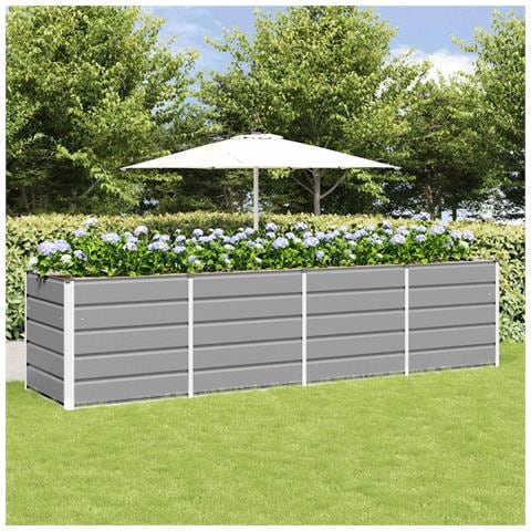 Fioriera Grigio chiaro 240 x 80 x 75 cm Acciaio - Foto 2