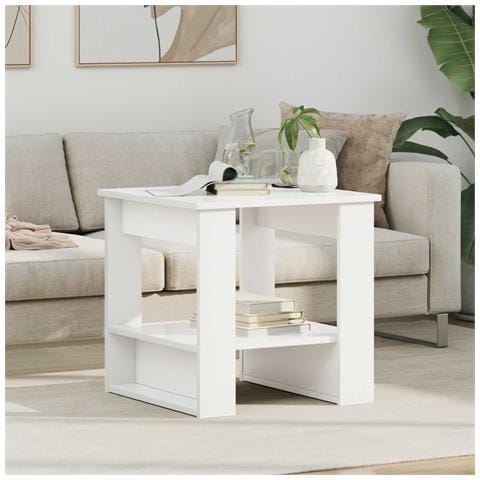 Tavolino da salotto Bianco 51 x 50 x 50 cm Legno multistrato - Foto 2