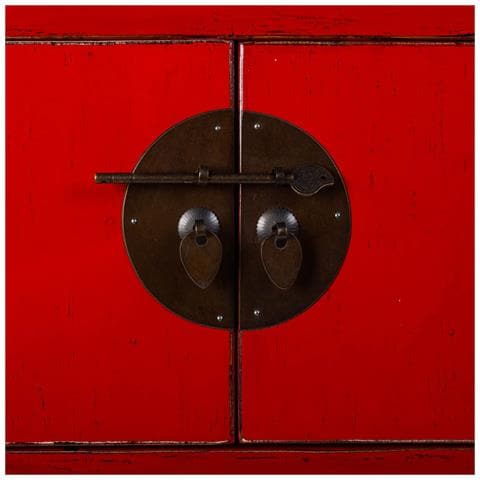 Mobile Da Ingresso In Legno Rosso 93x25x84cm - Foto 8