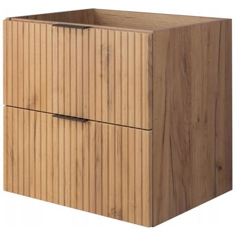 | Mobiletto - 60 cm | Marrone opaco - Rovere | L /H /D 60/57/46 cm | 2 cassetti Softclose | Mobili da bagno, mobili da bagno, mobili base - Foto 10