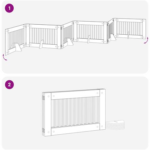 Cancello per cani con supporti 6 pcs Grigio Sonoma 100 x 60 cm - Foto 9