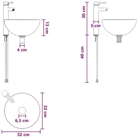 Mobiletto con Lavabo a Parete Sonoma grigio 49,5 x 35 x 63 cm - Foto 9