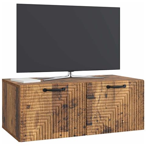 Mobile Porta TV da Muro Legno antico 78,5 x 41 x 30 cm - Foto 2