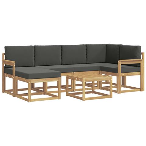 Set di divani da esterno con cuscino 7 pcs Bianco e Antracite - Foto 1