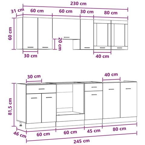 Unità Cucina Lyon 8 pcs Legno multistrato - Foto 9