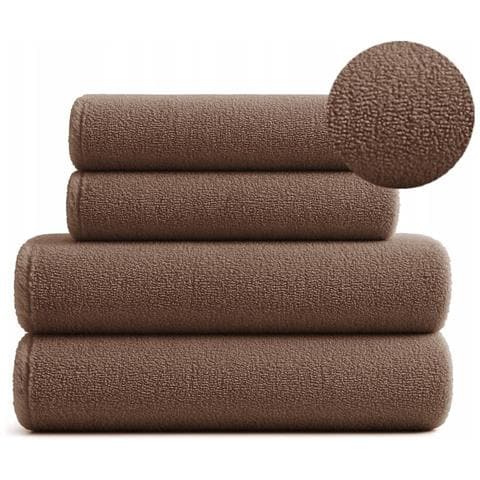 Set di asciugamani DIANA 2+2 - 70x140 cm + 50x90 cm - Taupe - 100% cotone - Design elegante - Foto 5