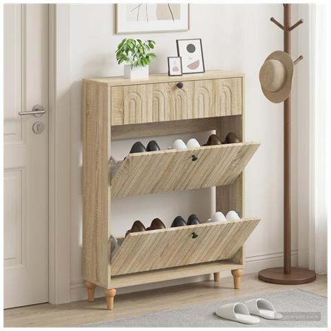 Mobile per scarpe ALKMAAR 78 x 24 x 103 cm Legno ingegnerizzato - Foto 2