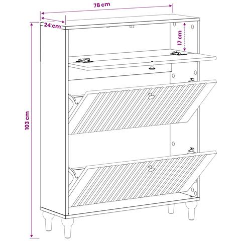 Mobile per scarpe ALKMAAR 78 x 24 x 103 cm Legno ingegnerizzato - Foto 9