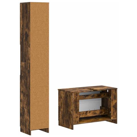 Set di Armadi da Bagno da 2 Pezzi UTRECHT Rovere Fumo - Foto 2
