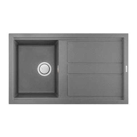Lavello Best 400 Granitek 86x51 cm 1 vasca con gocciolatoio Colore Grigio Cemento 48 - Foto 1