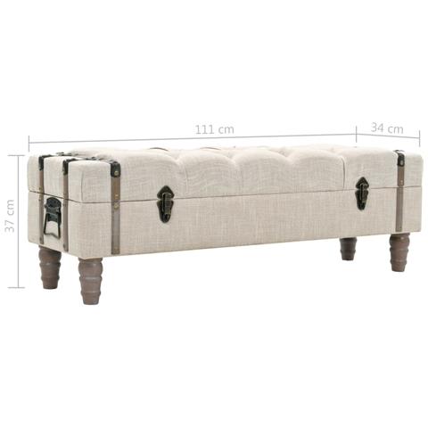 Cassapanca in Legno Massello e Acciaio 111x34x37 cm - Foto 2