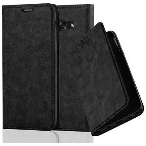 Custodia Compatibile Con Samsung Galaxy A5 2017 In Nero Di Notte - Coperchio Protettiva Con Chiusura Magnetica, Funzione Stand E Tasca Per Le Carte - Foto 1