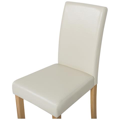 Set Di 2 Sedie Da Pranzo In Pelle Sintetica Beige Broadway - Foto 15