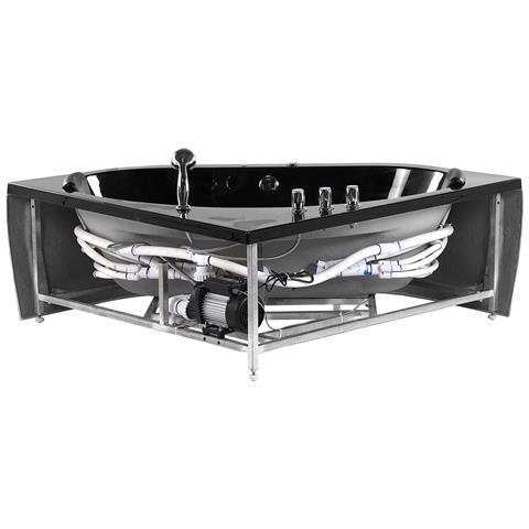 Vasca Idromassaggio Angolare Nera Con Led 140 Cm Meves - Foto 15