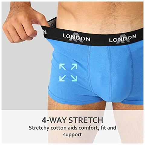 Equipaggiata Boxer Hipsters London Men Di Fm Nero (black 01) S (pack Of 8)  - Foto 4