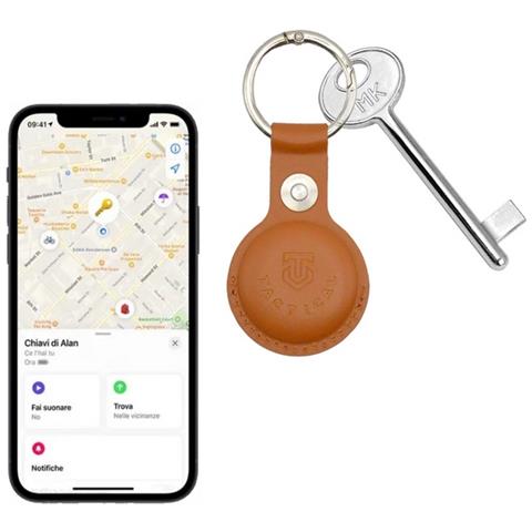 Custodia Originale Ciondolo Per Apple Airtag Beam Leather Brown - Foto 5