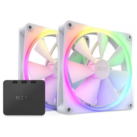 Nzxt F140 Rgb Twin Case Per Computer, Processore Ventilatore 14 Cm Bianco 2 Pz (nzxt X2 F140 Rgb 140mm Fan & Rgb Lightin - Foto 1