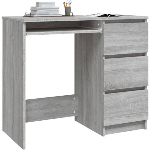 Scrivania Grigio Sonoma 90x45x76 Cm In Legno Multistrato - Foto 8