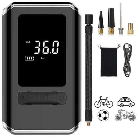 Compressore Portatile Con Display Digitale Gonfiatore Per Bici Auto Pneumatici - Foto 1