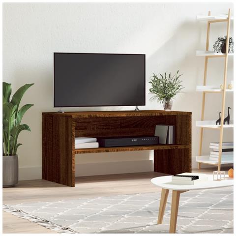 Mobile Porta Tv Rovere Marrone 80x40x40 Cm In Legno Multistrato - Foto 1