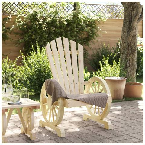 Sedia da Giardino Adirondack in Legno Massello di Abete - Foto 3