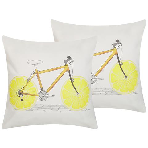 Set Di 2 Cuscini Ruscus Cotone 45 X 45 Cm Bianco Trama Astratta - Foto 7