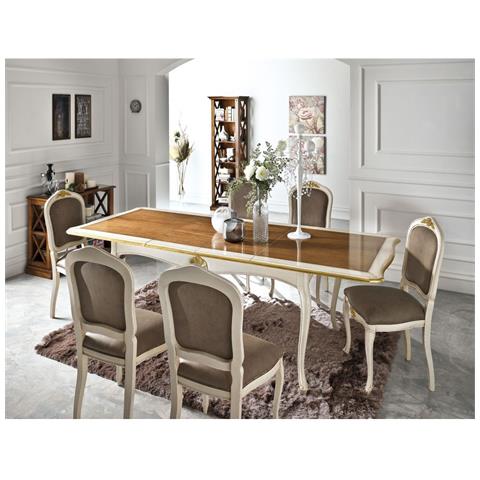 Tavolo Rettangolare Allungabile Legno Shabby 160x100x78 - Foto 1