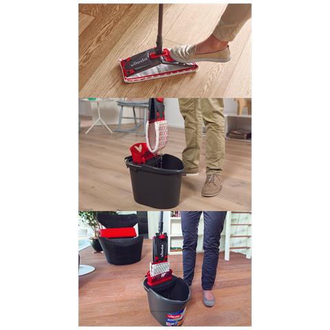 Vileda Supermocio Revolution Completo Di Secchio Con Strizzatore E Spazzolone Con Panno Microfibra Sistema Box - Foto 3
