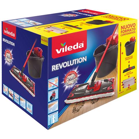 Vileda Supermocio Revolution Completo Di Secchio Con Strizzatore E Spazzolone Con Panno Microfibra Sistema Box - Foto 2