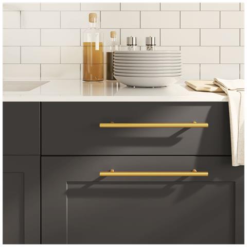 Maniglie per Mobili 20 pz Oro 224 mm in Acciaio Inox - Foto 1