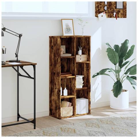 Libreria Rovere Fumo 50x25x105 Cm In Legno Multistrato - Foto 3