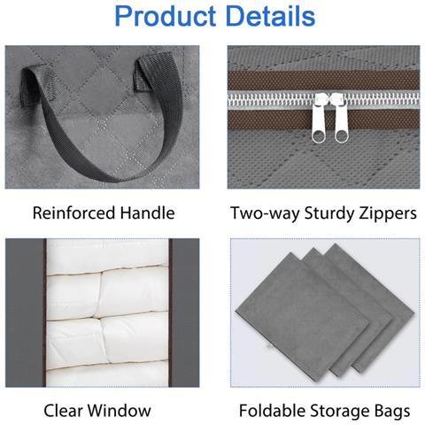 Borsa Portaoggetti Per Trapunte Di Grande Capacità Con Manici Grey - Foto 3