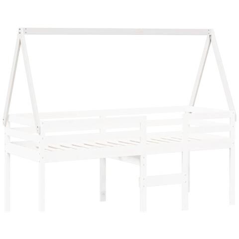 Tetto Letto Bambini Bianco 209x85,5x88 Cm Legno Massello Pino - Foto 3