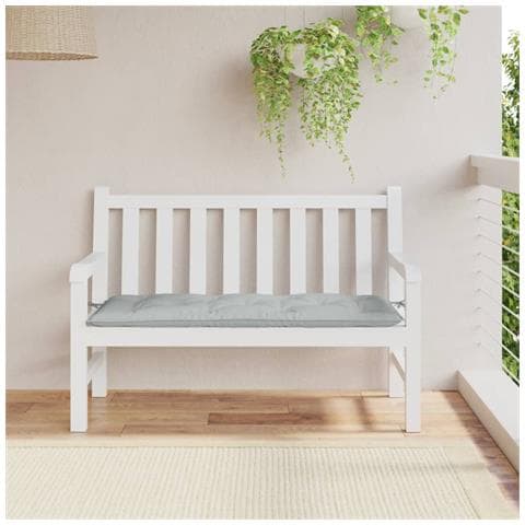 Cuscino Panca Giardino Grigio Chiaro Mélange 120x50x7cm Tessuto - Foto 3