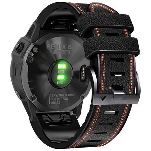 Cinturino In Silicone Bianco Per Garmin Fenix 8x 7 6x 6 5x 5 5s Black 22 Mm - Foto 1