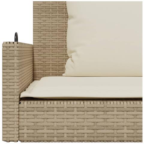 Panchina a Dondolo con Cuscini Beige 119x56x48 cm in Polyrattan - Foto 9
