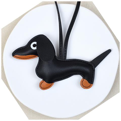 Portachiavi Con Ciondolo A Forma Di Bassotto Black - Foto 1