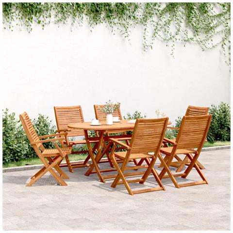 Sedie Giardino Pieghevoli 6 Pz 57x66x95cm Legno Massello Acacia - Foto 1