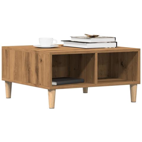 Tavolino Da Salotto Artigianale 60x60x30 Cm Legno Multistrato - Foto 1