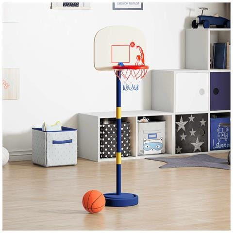 Stand Da Basket Con Palla E Pompa Regolabile Altezza 90/121 Cm - Foto 1