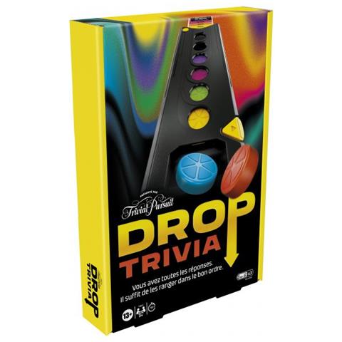 Drop Trivia, Gioco Elettronico Di Gruppo Con Voce E Suoni, Dai 13 Anni, 2 Giocatori O Più, 15 Min, Ispirato A Trivial Pursuit, Hasbro Ga - Foto 2