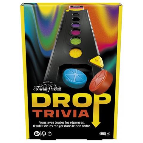 Drop Trivia, Gioco Elettronico Di Gruppo Con Voce E Suoni, Dai 13 Anni, 2 Giocatori O Più, 15 Min, Ispirato A Trivial Pursuit, Hasbro Ga - Foto 1