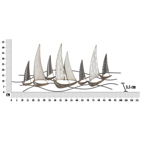 Decorazione In Metallo 3d Barche 5 - Multicolore - Metallo - 100x3x44 Cm - Foto 6