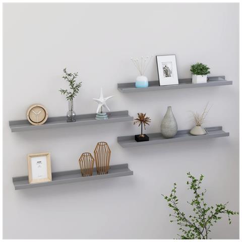 Lusso Casadino -  Mensole Da Parete 4 Pz Grigie 60x9x3 Cm - Foto 8